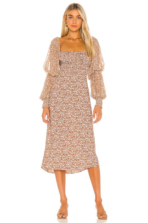 Free People Aglow Midi Dress in Tea Combo.